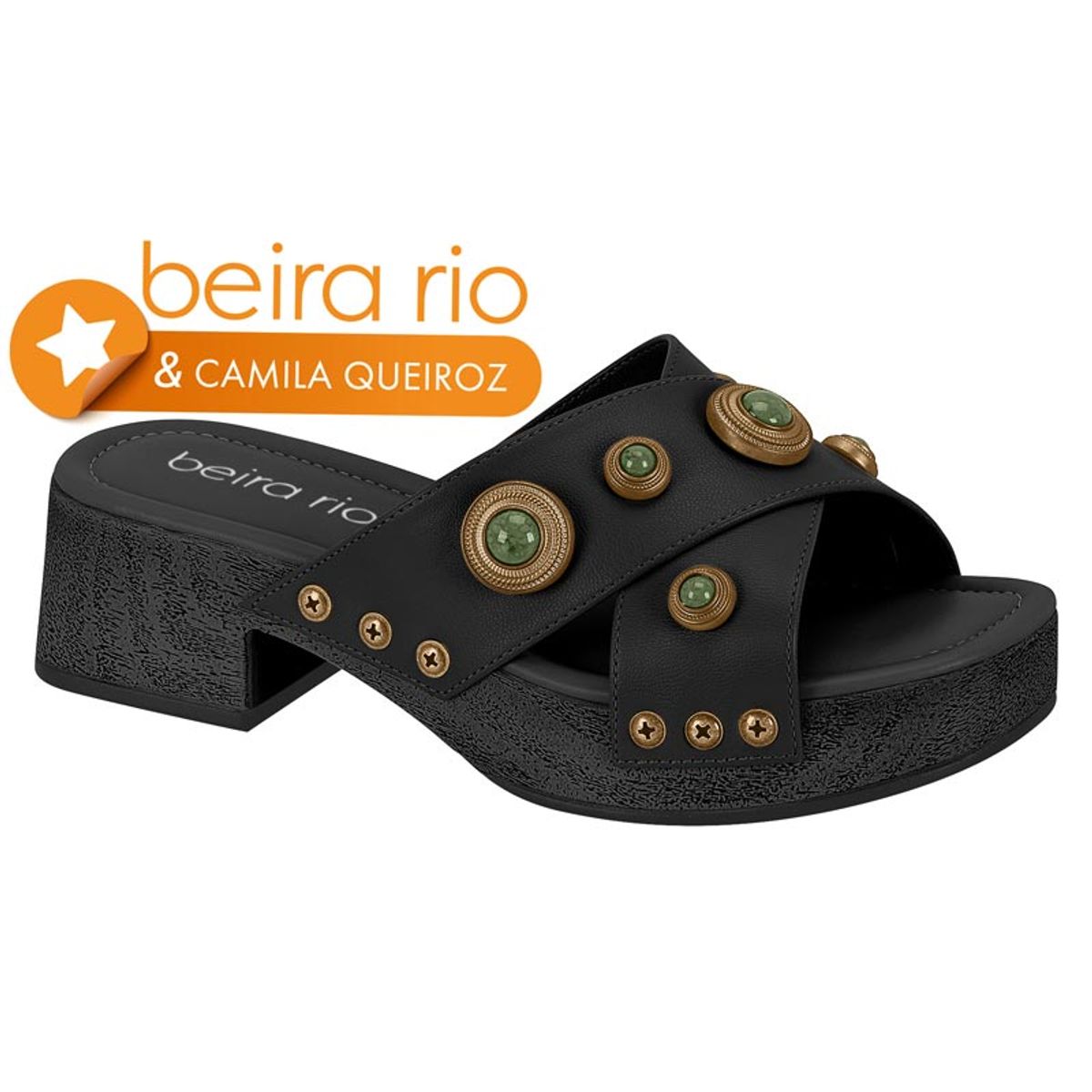 BEIRA RIO - Sandalias Taco Ancho Beira Rio Negro