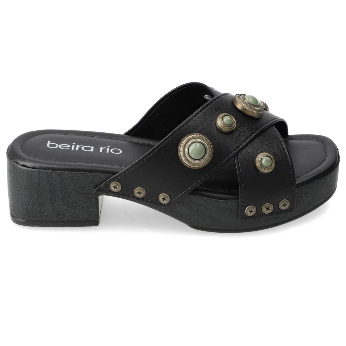 BEIRA RIO - Sandalias Taco Ancho Beira Rio Negro