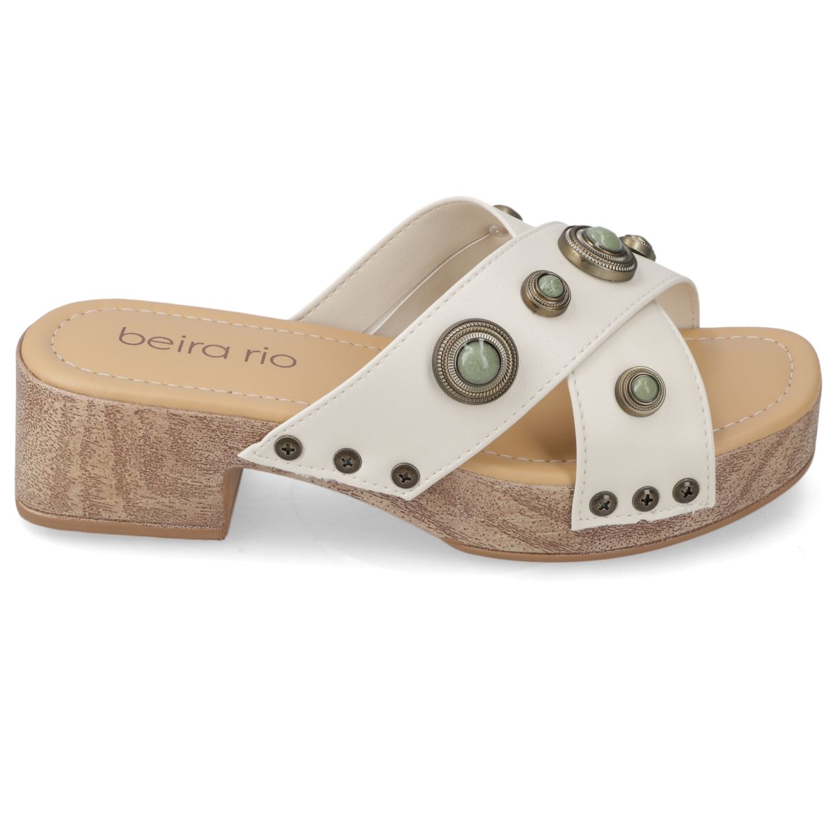 BEIRA RIO - Sandalias Taco Ancho Beira Rio Blanco