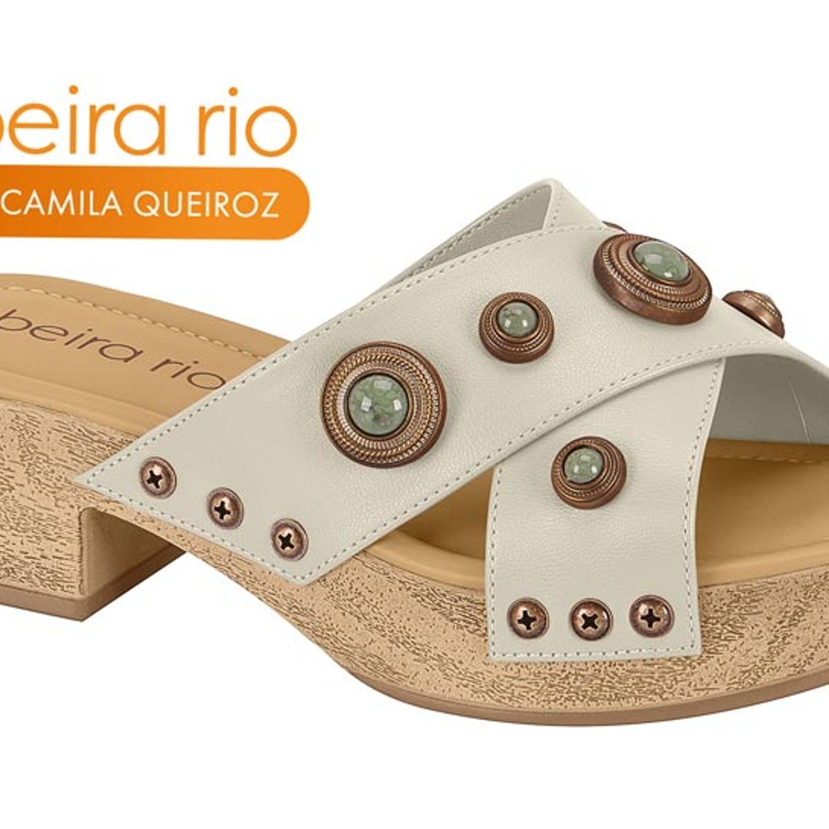 BEIRA RIO - Sandalias Taco Ancho Beira Rio Blanco