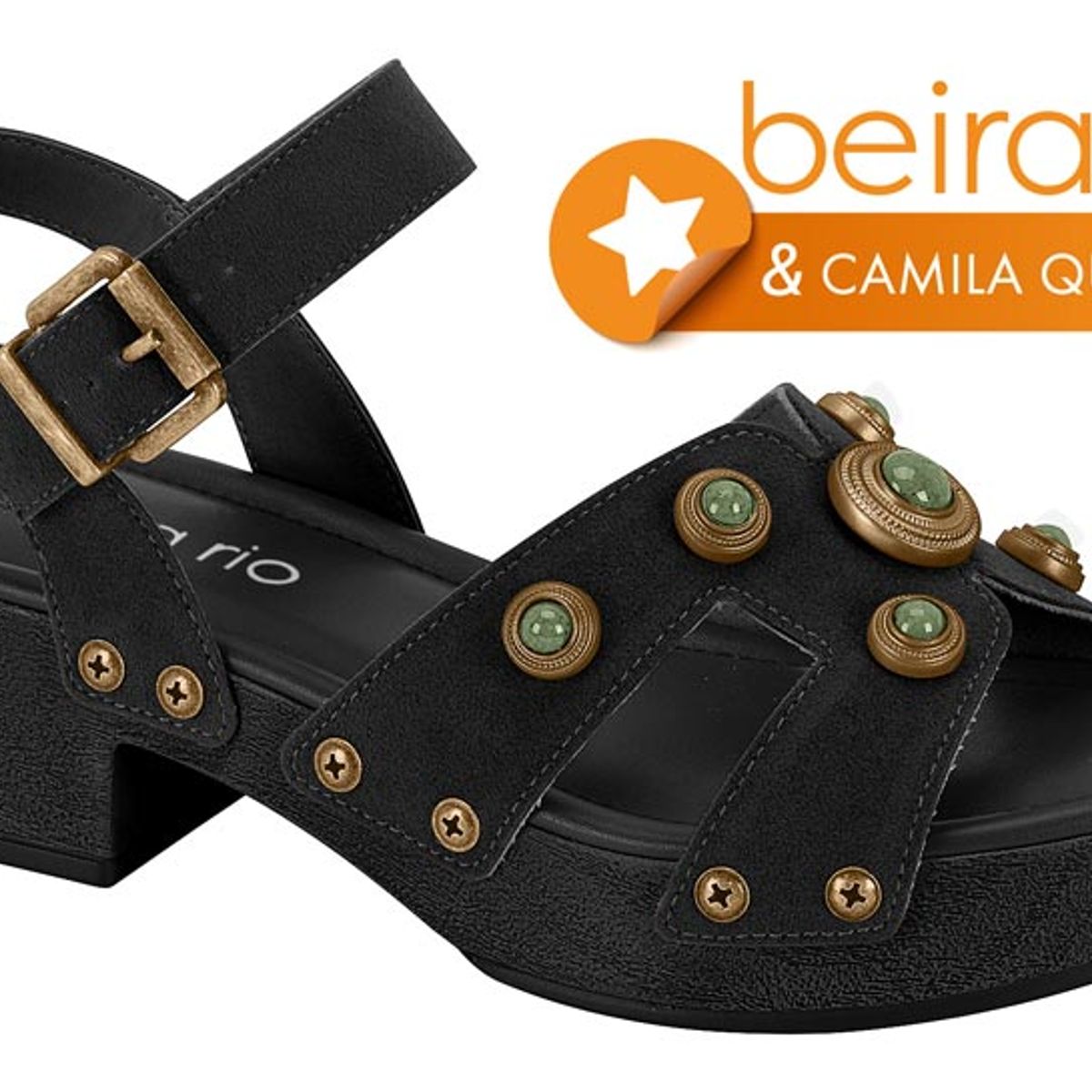 BEIRA RIO - Sandalias Taco Ancho Beira Rio Negro