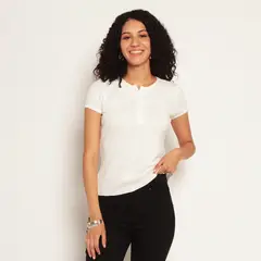 WADOS - POLERA MANGA CORTA ABOTONADA EN DELANTERO