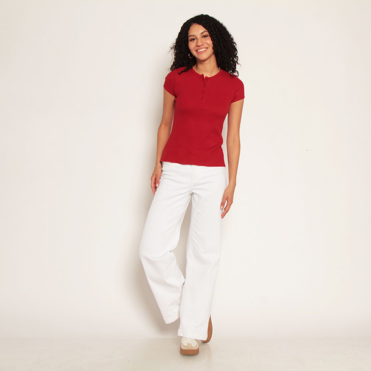 WADOS - POLERA MANGA CORTA ABOTONADA EN DELANTERO