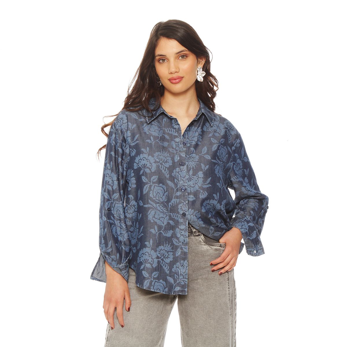 WADOS - BLUSA MANGA LARGA LYOCELL ESTAMPADO