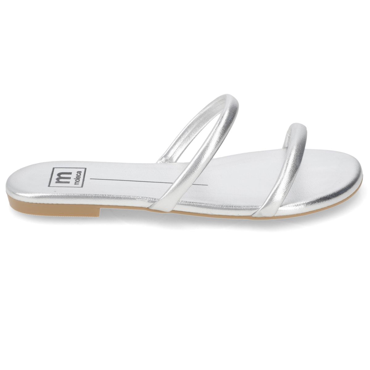 MOLECA - Sandalias planas Moleca Plateado