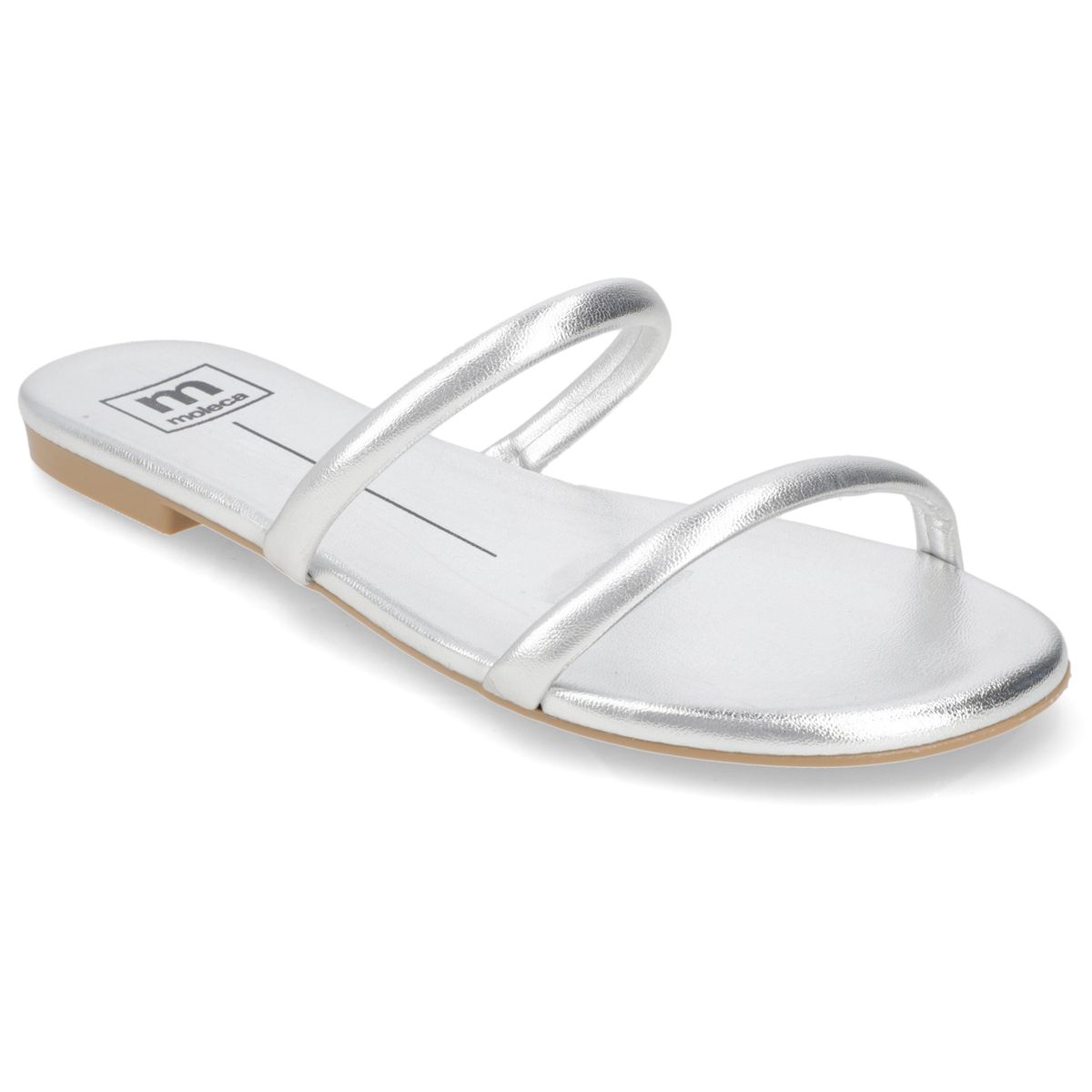 MOLECA - Sandalias planas Moleca Plateado
