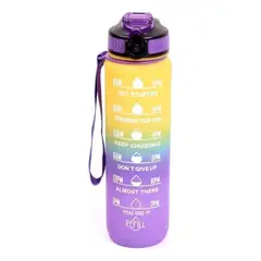 IMPORTCLICK - Botella Agua Portatil Recordatorio Escala Tiempo 1 LT Amarillo