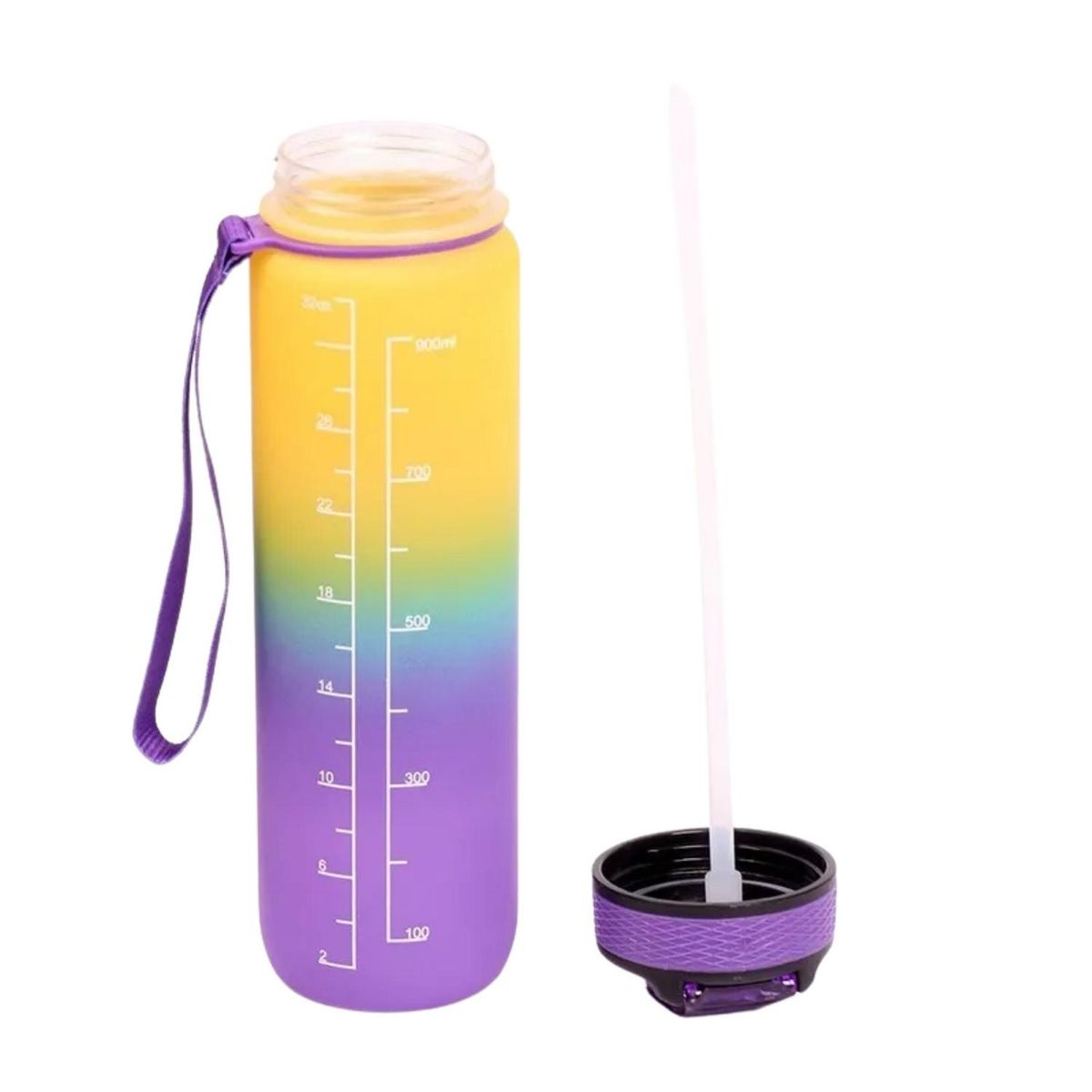 IMPORTCLICK - Botella Agua Portatil Recordatorio Escala Tiempo 1 LT Amarillo