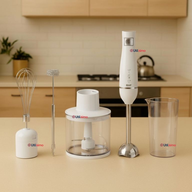 Batidora De Inmersión con Accesorios 600W Color Blanco