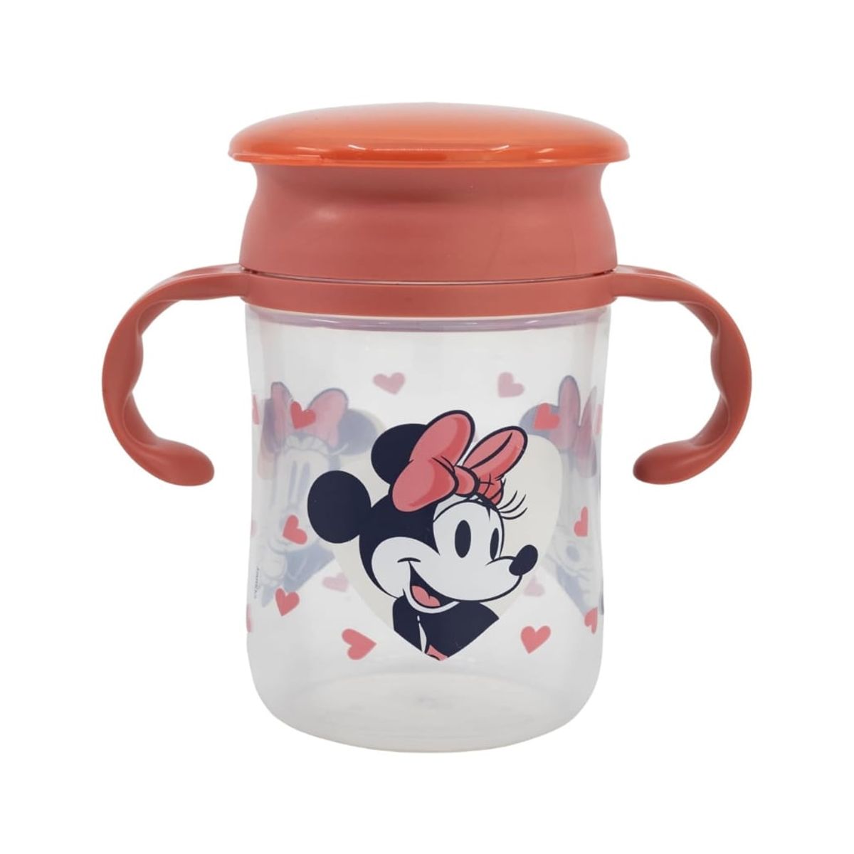 DISNEY - Vaso Antiderrame y Entrenamiento  360° con Tapa y  Asas 395 ml Minnie