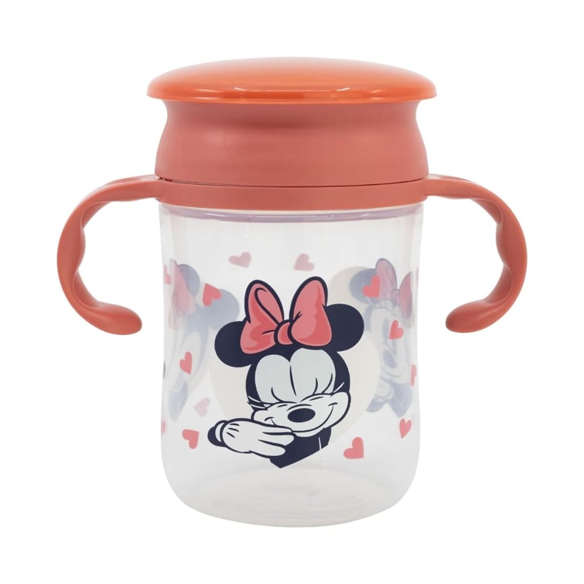 DISNEY - Vaso Antiderrame y Entrenamiento  360° con Tapa y  Asas 395 ml Minnie