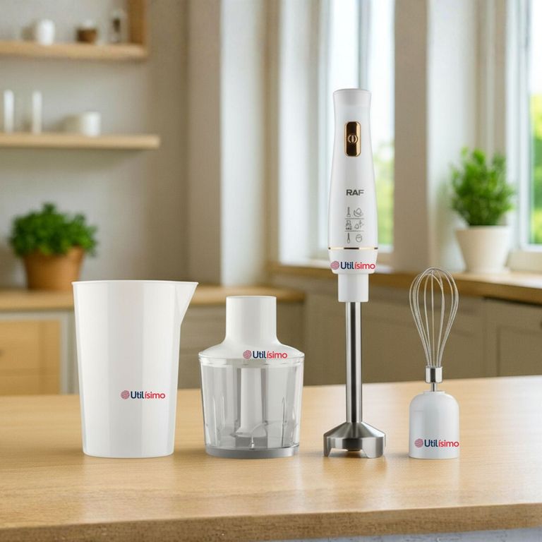 Batidora De Inmersión con Accesorios 800W Color Blanco
