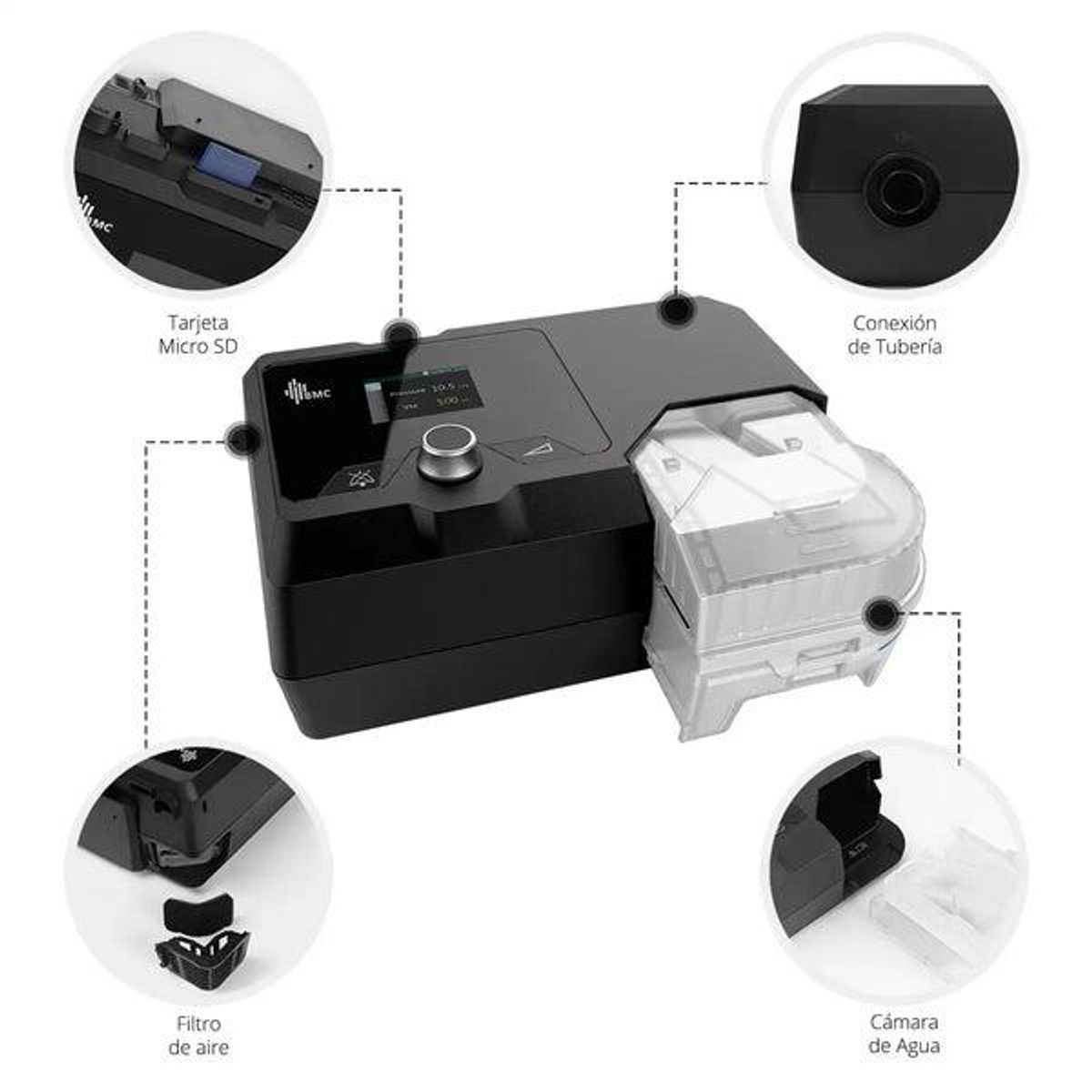 TOPMEDIC - CPAP RESmart G2S C20 Tubo Estándar  Mascara Oronasal L