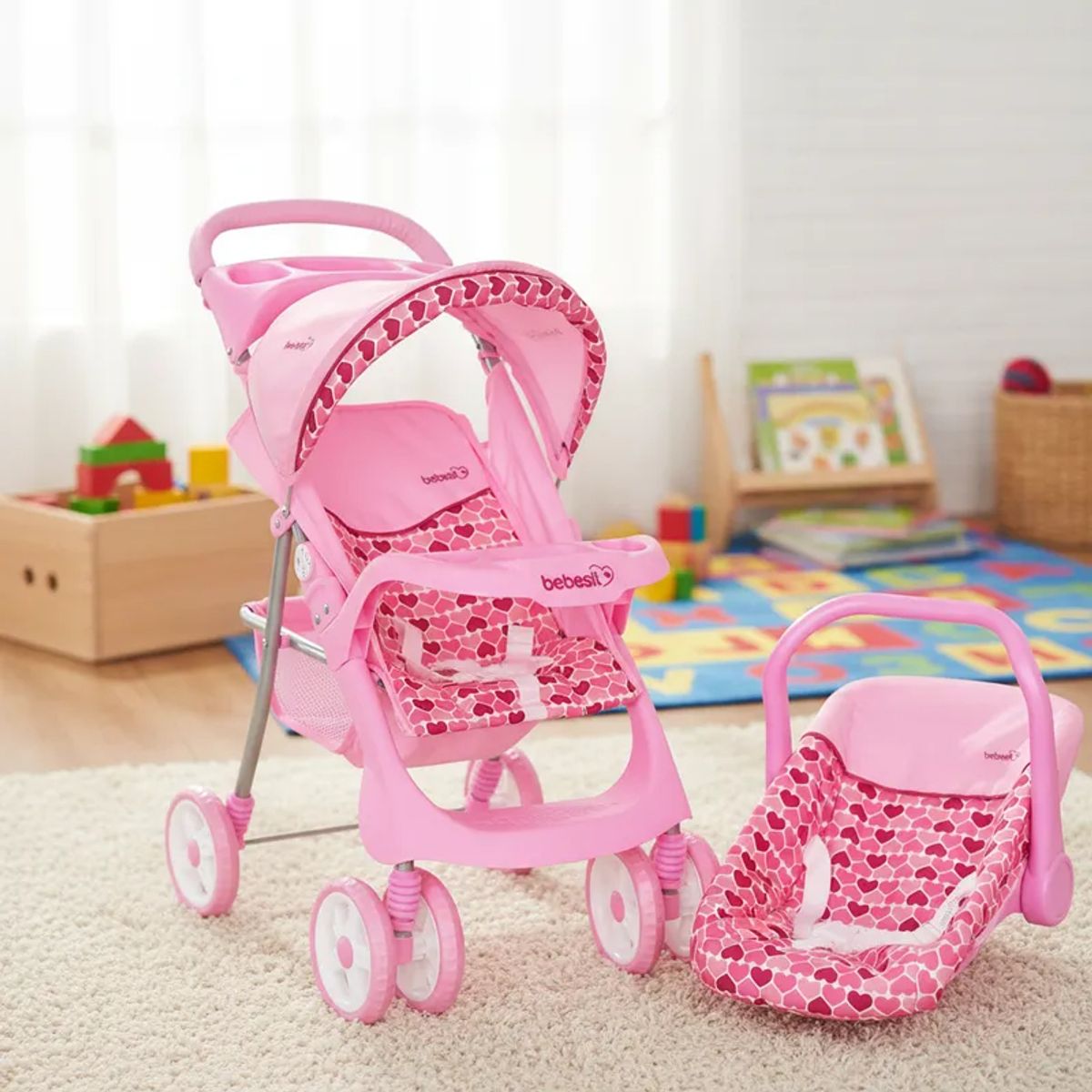 BEBESIT - Coche Muñeca Travel System Corazon Bebesit