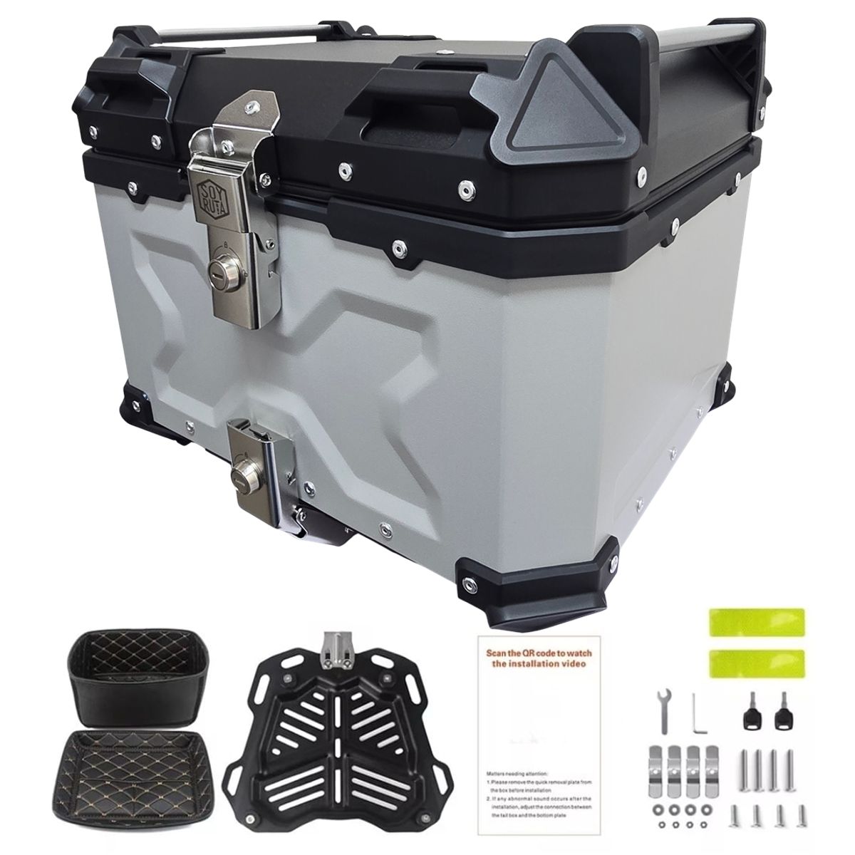 GENERICO - Top case 45 litros Aluminio Gris SRX