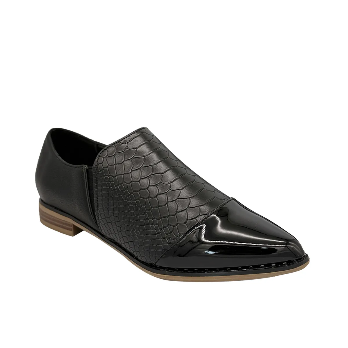 DINASTELLA - Zapato para mujer croco Negro Danicolle