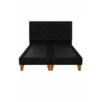 Cama 2 Plazas Con base dividida Negra Capitone