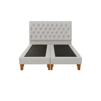 Cama 2 Plazas Con base dividida Gris Capitone