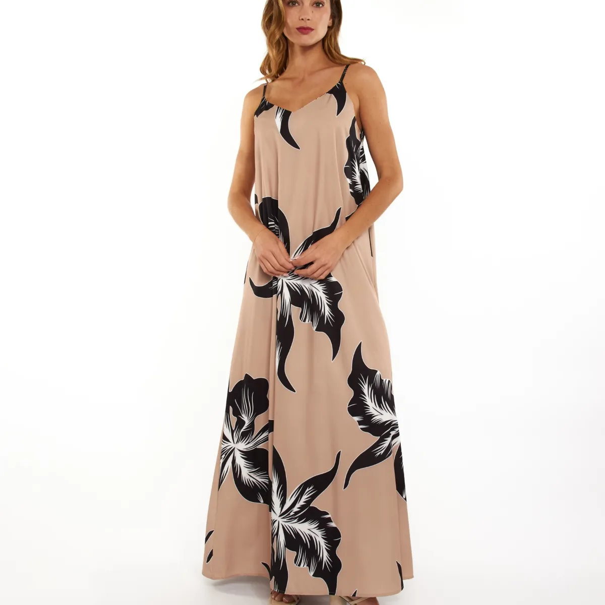 GUINDA - Maxi Vestido holgado y ligero con tirantes Nube