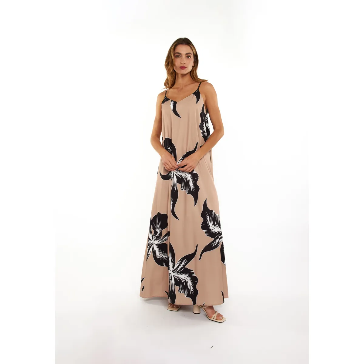 GUINDA - Maxi Vestido holgado y ligero con tirantes Nube