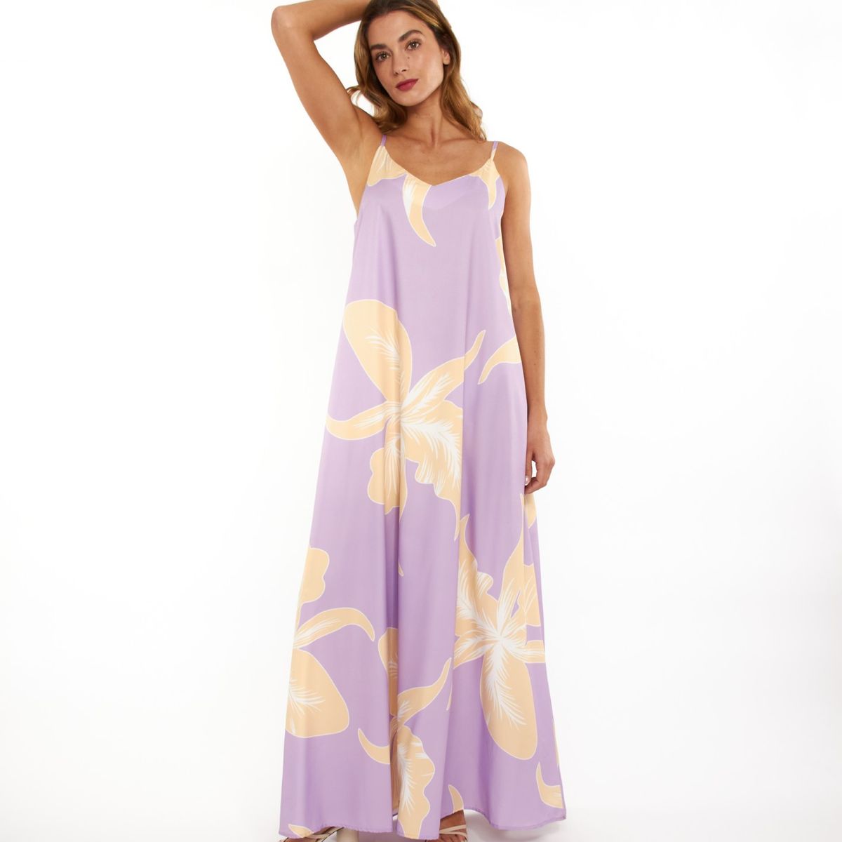 GUINDA - Maxi Vestido holgado y ligero con tirantes Nube