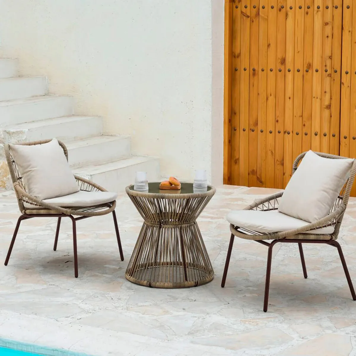 SPAZZIO - Set de Terraza Bávaro 3PCS Gris