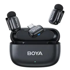 BOYA - Micrófono inalámbrico para celular mini USB C 3 niveles cancelación de ruido por Inteligencia artificial