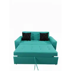 GENERICO - Sofa Cama Lino Turquesa Multifuncional 180x150x90