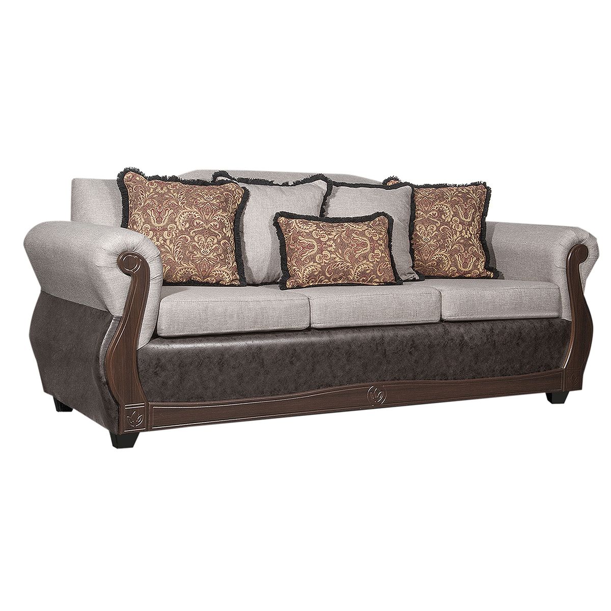 BLACK FACTORY - Sofa 3 Cuerpos Gran Columbia Beige Cafe