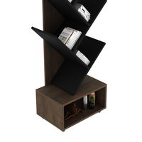 Estante Librero 5 Niveles 43.3x139.4x31.5 cm Rústico/Negro