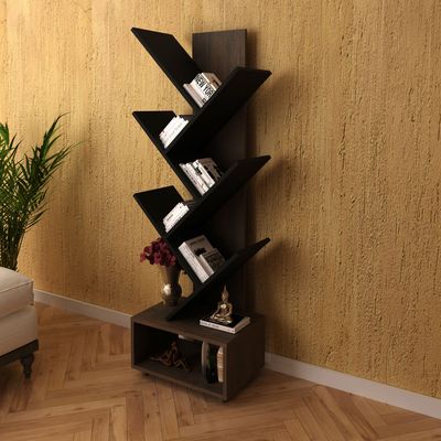 Imagen 2 del producto Estante Librero 5 Niveles 43.3x139.4x31.5 cm Rústico/Negro