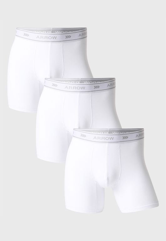 Boxer 3 Unidades Liso Blanco S