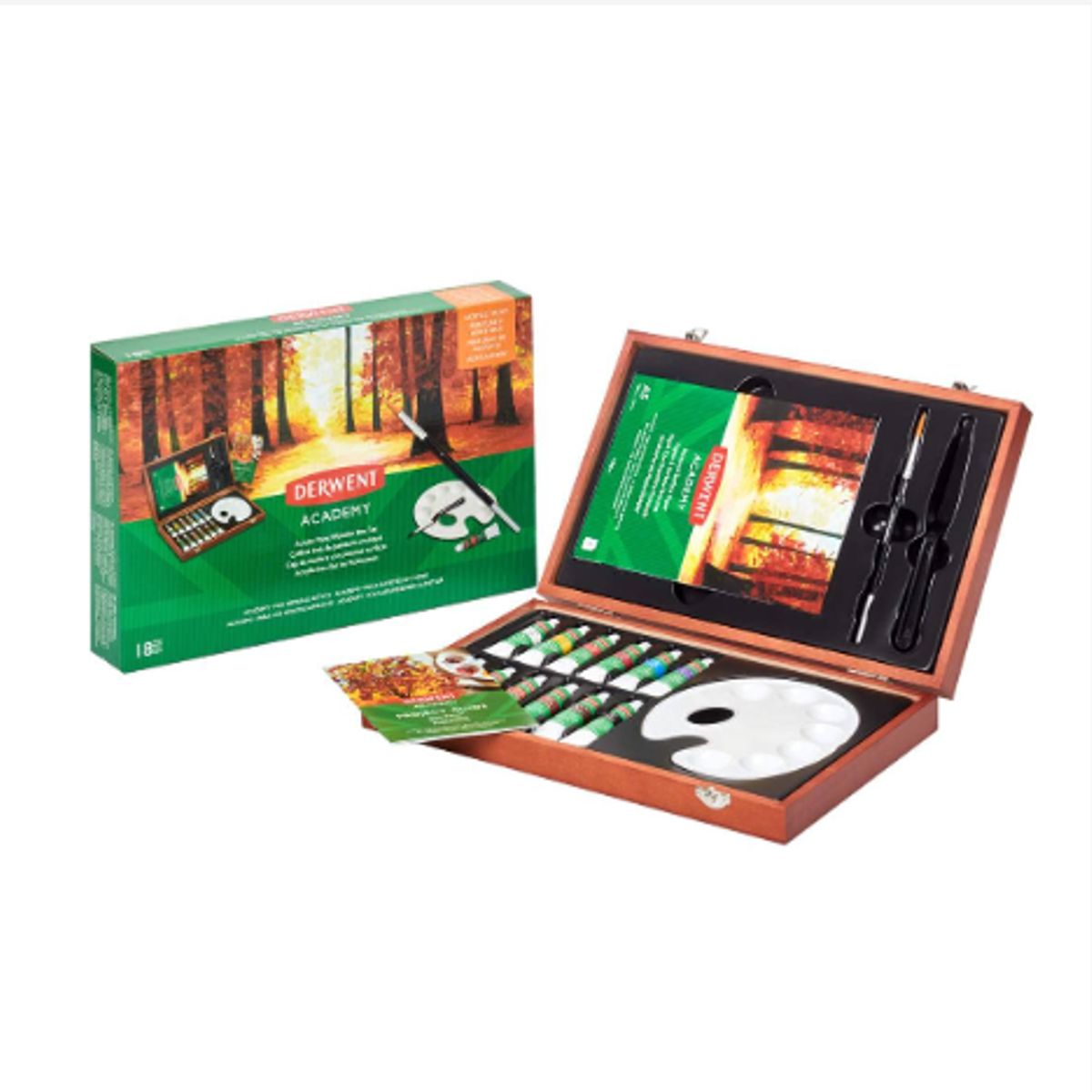 DERWENT - Pintura Acrílica Derwent Academy En Caja De Madera