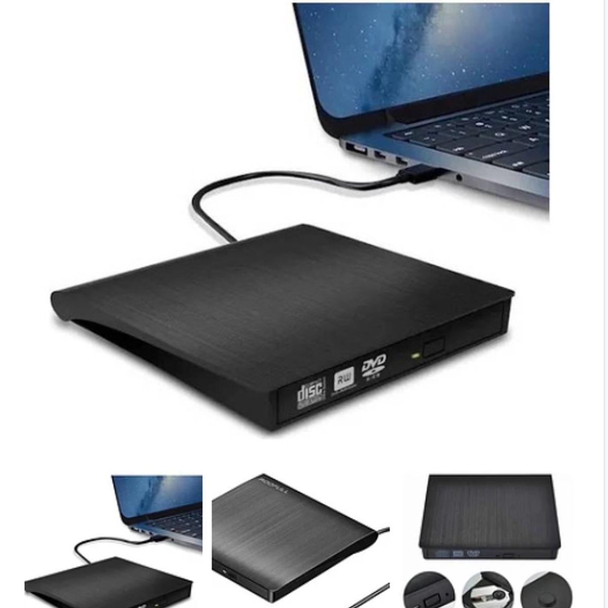 GENERICO - Grabador De Dvd Y Cd Externo Usb 30 Negro