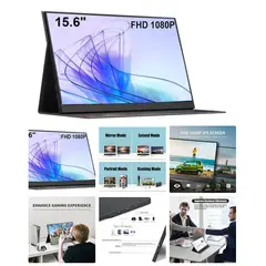 GENERICO - Monitor Portátil 15,6 Pulgadas Con Usb C Full Hd Altavoces