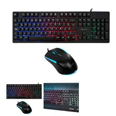 PHILIPS - Kit Gamer Teclado + Mouse Led C214bk Color Del Teclado Negro