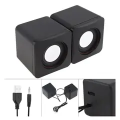 GENERICO - Parlante Pctronix De Escritorio Cubo 2.0 Negro Usb