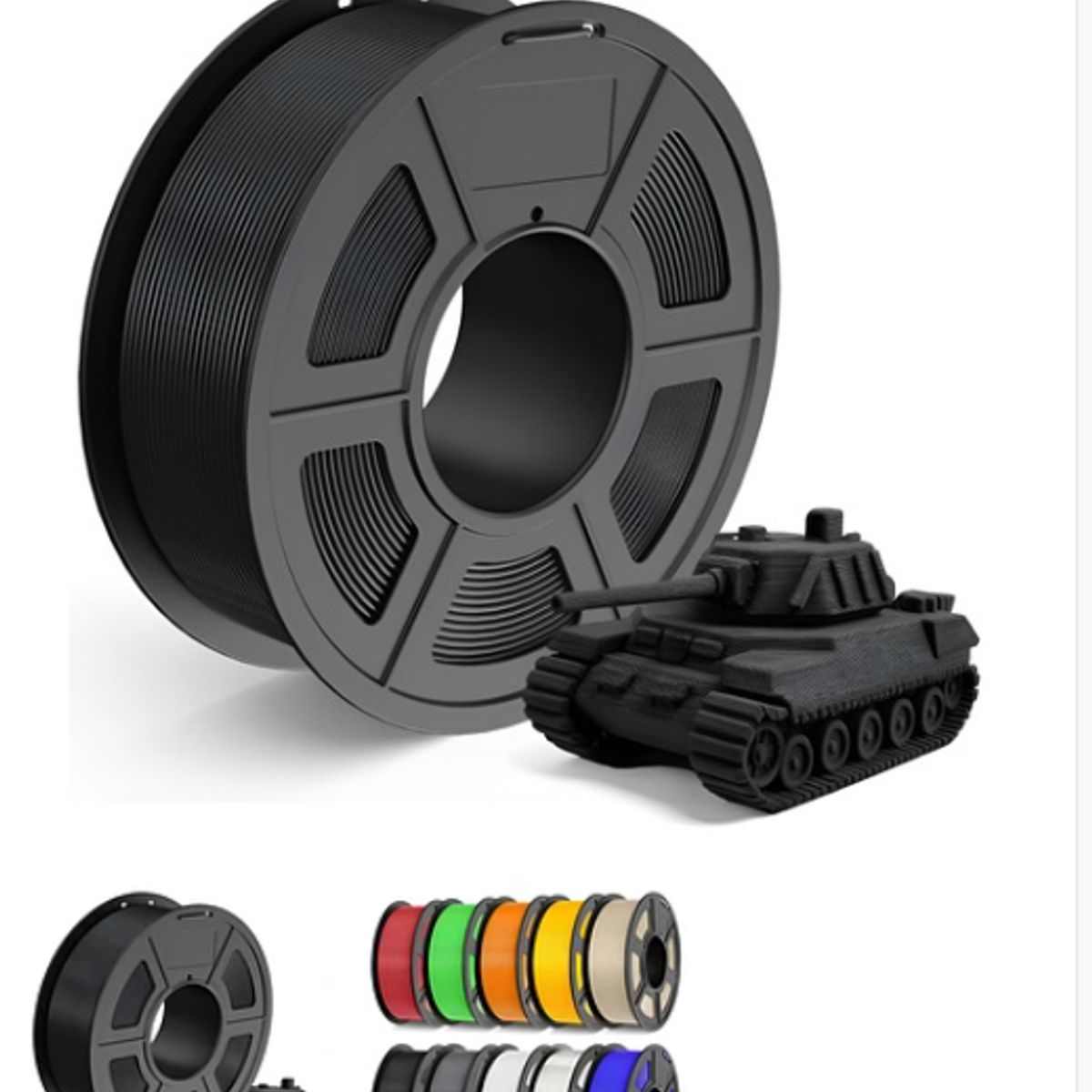 GENERICO - Filamento Pla Tecbears3d Para Impresora 3d 175 Mm 1 Kg - Negro Mate Matte Black