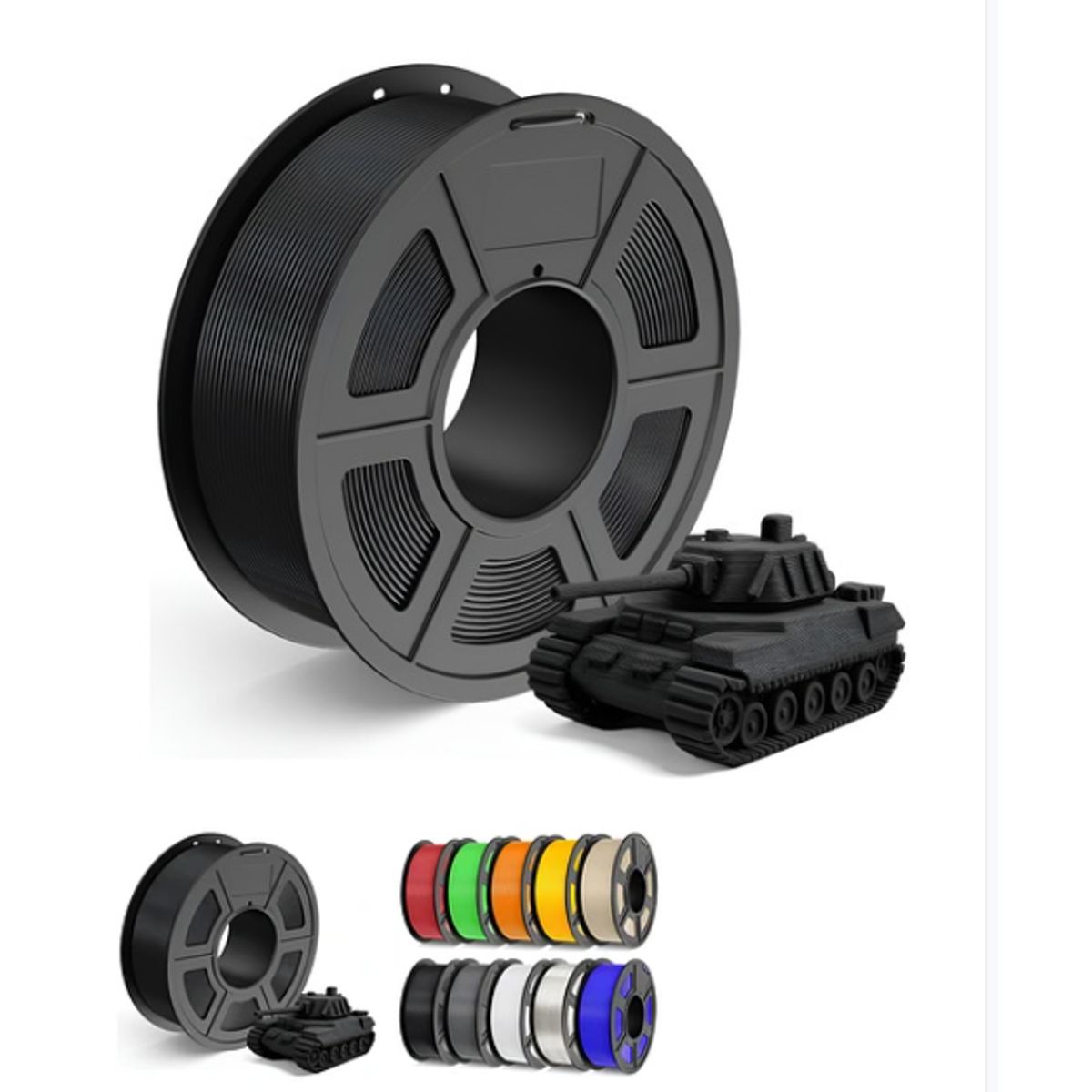 GENERICO - Filamento Pla Tecbears3d Para Impresora 3d 175 Mm 1 Kg - Negro Mate Matte Black