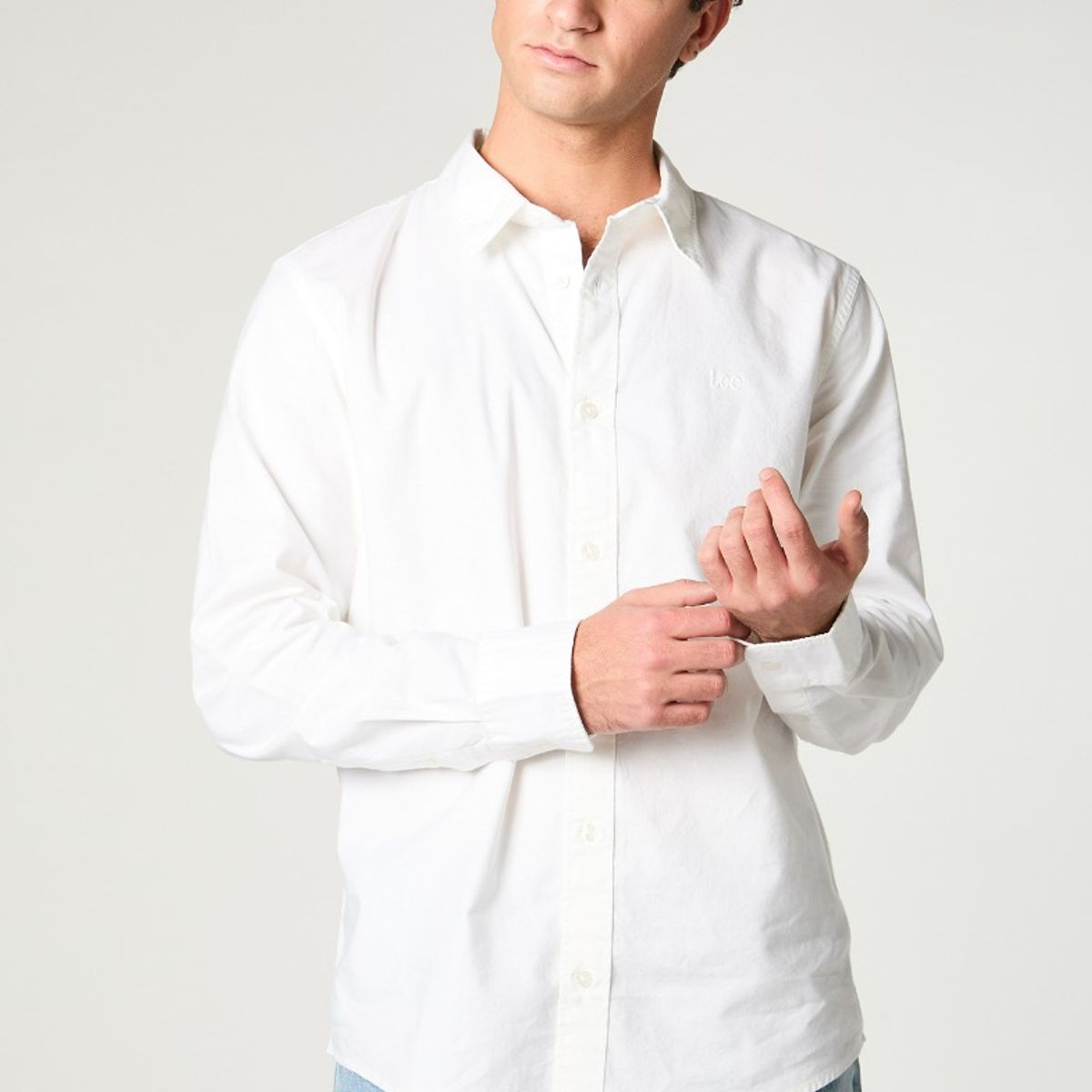 LEE - Camisa Hombre Patch Clean Lino Gris