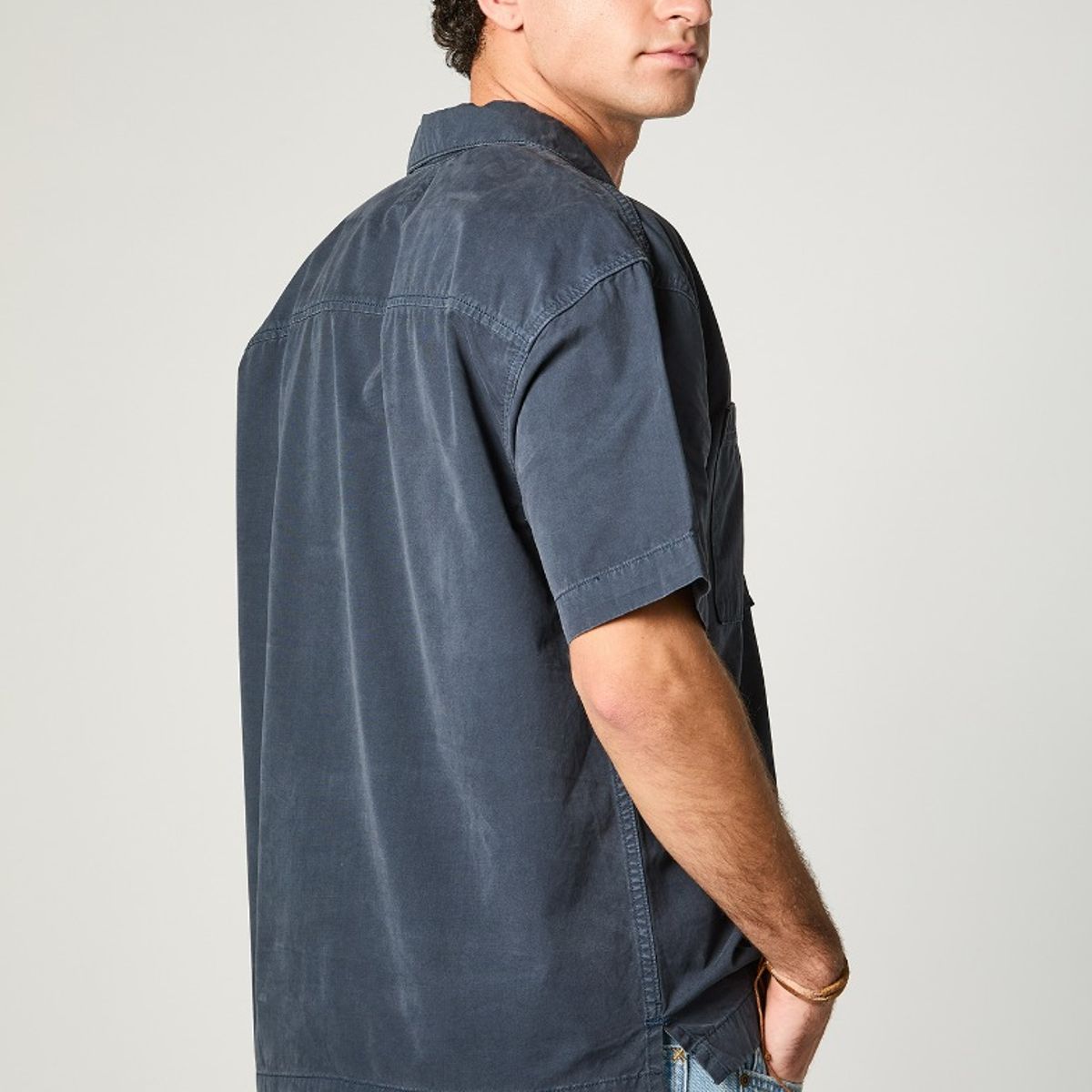 LEE - Camisa Hombre Cotton Lisa Azul
