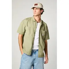 LEE - Camisa MC Hombre Cotton Lisa Verde