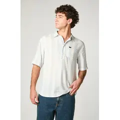 LEE - Camisa Hombre Stripes Lino Celeste