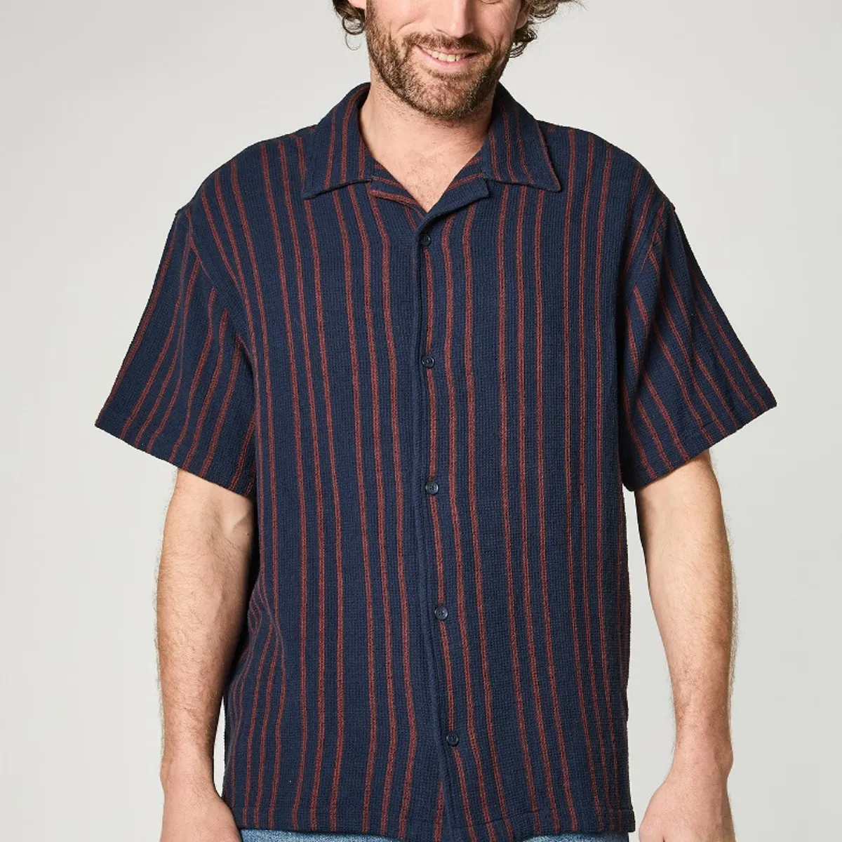 WRANGLER - Camisa MC Stripes Azul