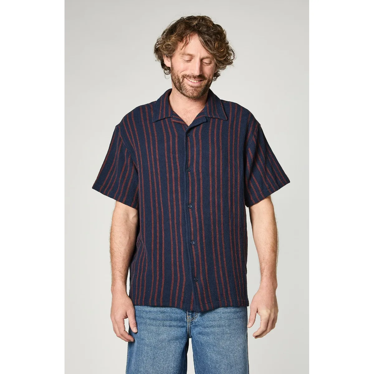WRANGLER - Camisa MC Stripes Azul