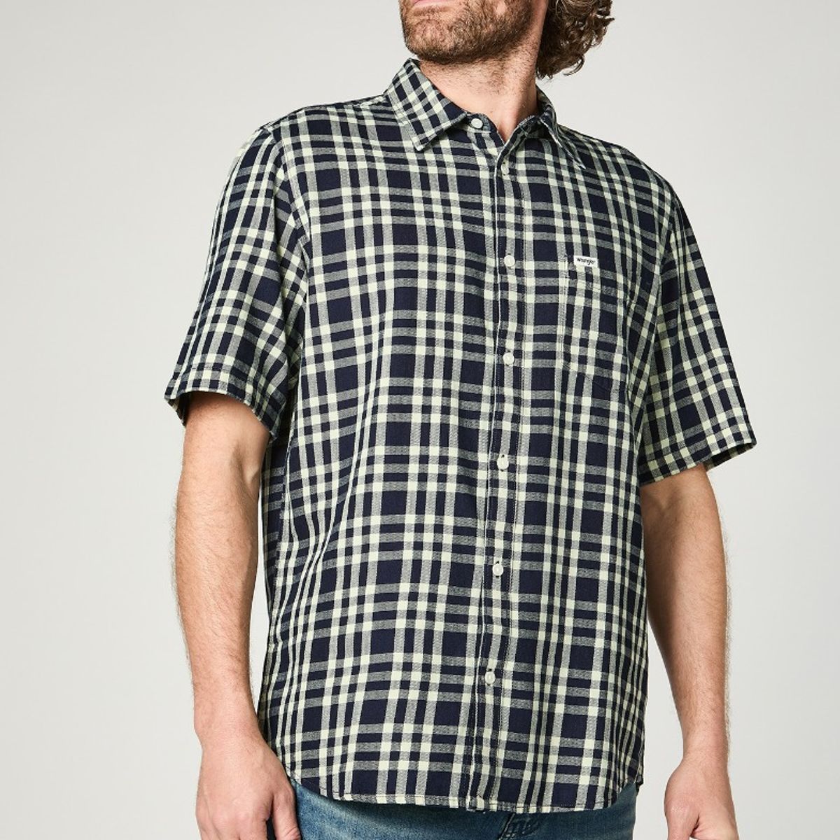 WRANGLER - Camisa MC Hombre Cuadros Black