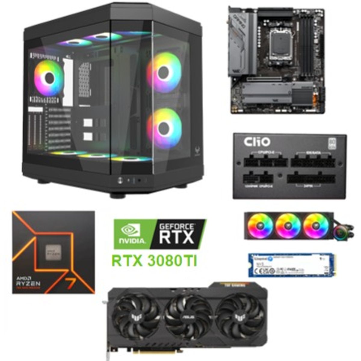 CENTAURUS - PC AMD GAMER RYZEN 7 7700/ 32GB RAM/1TB SSD/ 12GB RTX 3080TI/850W GOLD