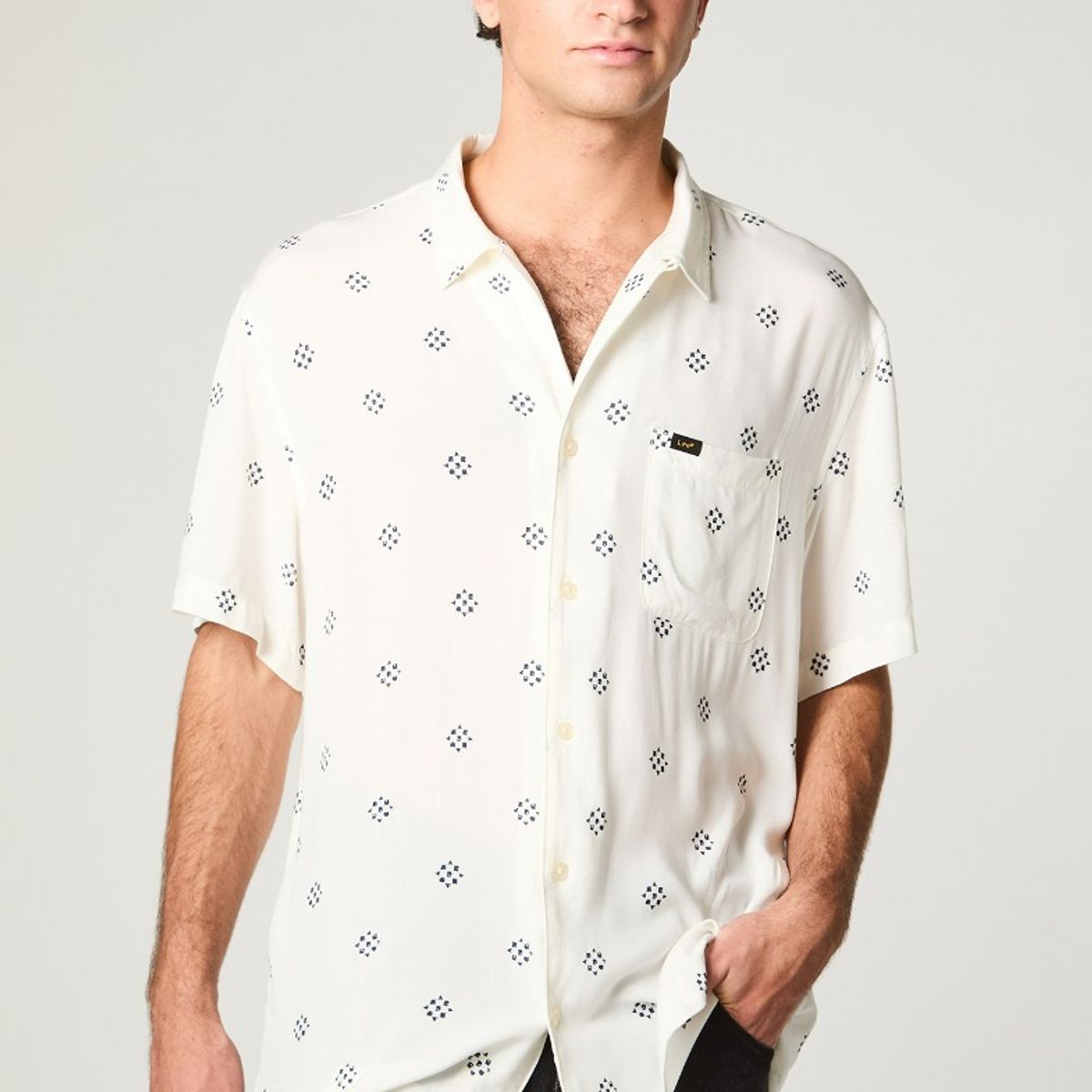 LEE - Camisa Hombre Ss Resort Shirt Blanco