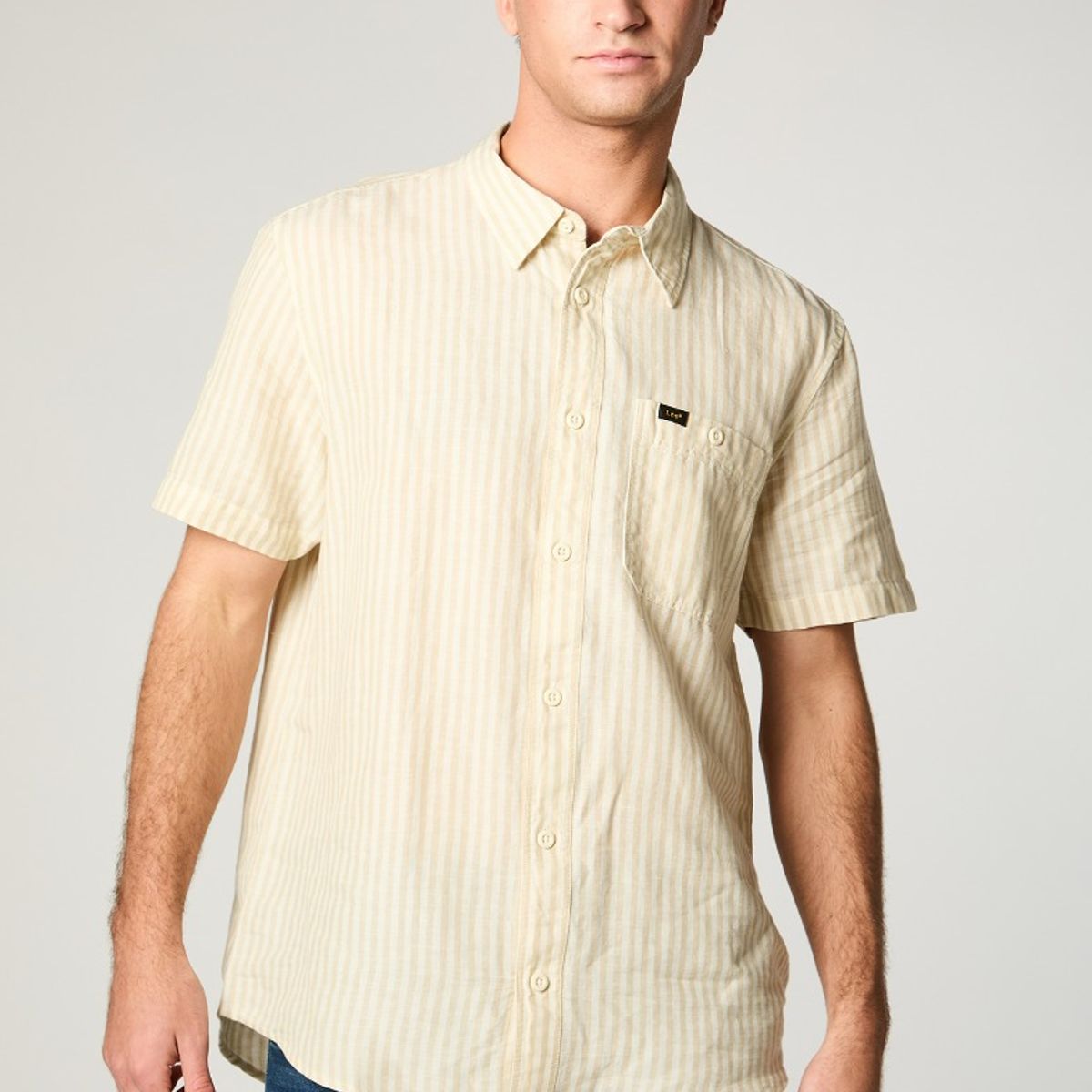 LEE - Camisa Hombre Short Leme Azul