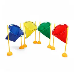 SDFIT - Juego Lanzamiento Vallas Con Bases + Canasta Con Pelotas